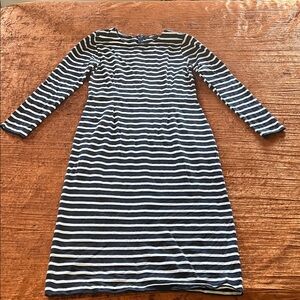 J. Crew Long Sleeve Striped Dress - Navy and White